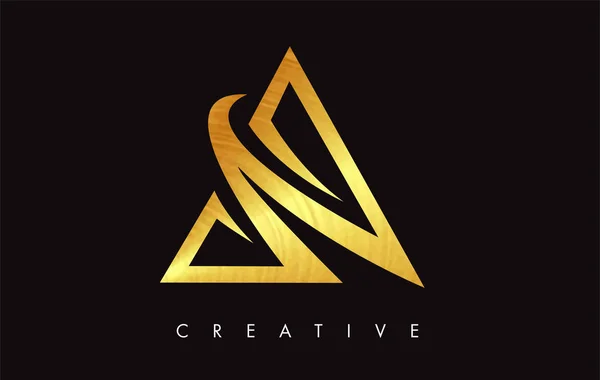 Une lettre d'or dorée moderne logo design tendance. Lettre A Icône Lo — Image vectorielle