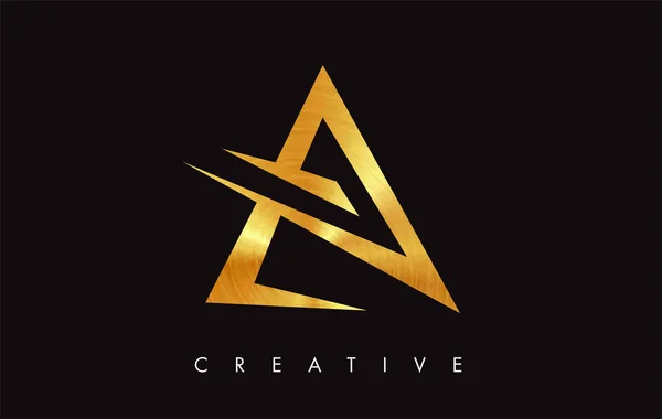 Een gouden gouden letter moderne trendy design logo. Letter A Icon lo — Stockvector