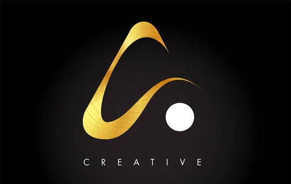 Une lettre d'or dorée moderne logo design tendance. Lettre A Icône Lo — Image vectorielle