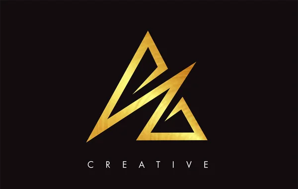 A Gold Golden Letter Modern Trendy Design Logo. Carta A Ícone Lo —  Vetores de Stock