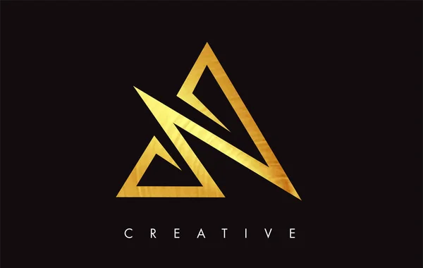 A Gold Golden Letter Modern Trendy Design Logo. Carta A Ícone Lo — Vetor de Stock