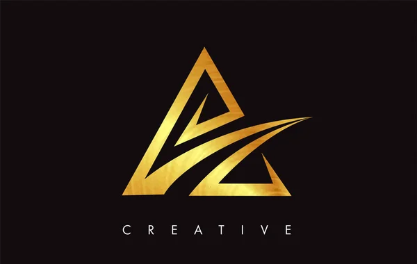 A Gold Golden Letter Modern Trendy Design Logo. Carta A Ícone Lo — Vetor de Stock