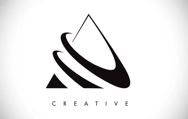 Ett brev modern trendig design logo typ. Brev A ikon logo typ med läge — Stock vektor