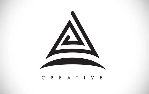 Una carta de diseño moderno logotipo de moda. Letra A Icono Logo con Modo — Vector de stock