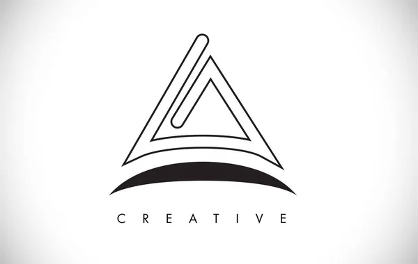 Ett brev modern trendig design logo typ. Brev A ikon logo typ med läge — Stock vektor
