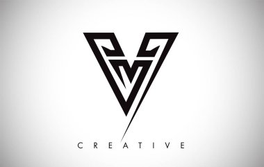 V Harfi Modern Trendy Tasarım Logosu. Modlu V Harfi Simge Logosu