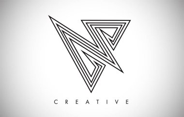 V Harfi Modern Trendy Tasarım Logosu. Modlu V Harfi Simge Logosu