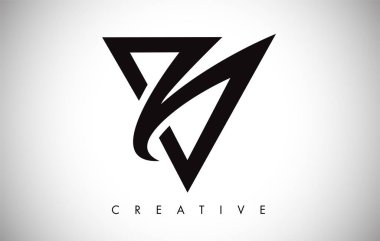 V Harfi Modern Trendy Tasarım Logosu. Modlu V Harfi Simge Logosu