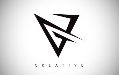 V Harfi Modern Trendy Tasarım Logosu. Modlu V Harfi Simge Logosu