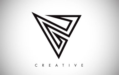 V Harfi Modern Trendy Tasarım Logosu. Modlu V Harfi Simge Logosu