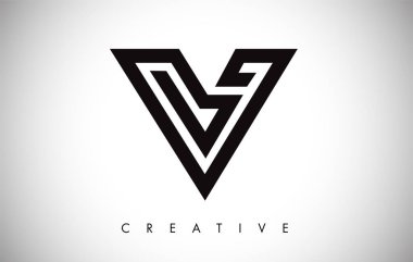 V Harfi Modern Trendy Tasarım Logosu. Modlu V Harfi Simge Logosu