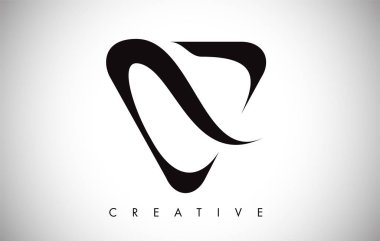 V Harfi Modern Trendy Tasarım Logosu. Modlu V Harfi Simge Logosu