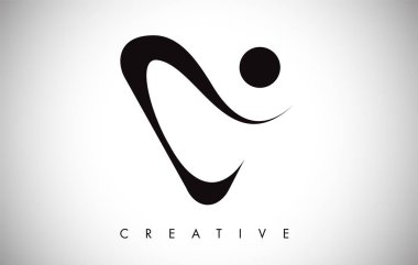 V Harfi Modern Trendy Tasarım Logosu. Modlu V Harfi Simge Logosu