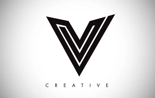 V Carta moderna moda Design Logo. Logotipo do ícone da letra V com modo —  Vetores de Stock