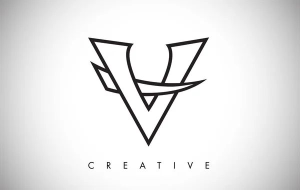 V list nowoczesny modny design logo. Litera V ikona logo z trybem — Wektor stockowy