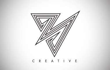 V Logo Mektubu. Monogramlı Yaratıcı V Harfi Logo Simge Tasarımı 