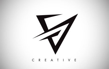 V Logo Mektubu. Monogramlı Yaratıcı V Harfi Logo Simge Tasarımı 