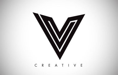 V Logo Mektubu. Monogramlı Yaratıcı V Harfi Logo Simge Tasarımı 