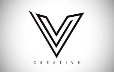 V Logo Mektubu. Monogramlı Yaratıcı V Harfi Logo Simge Tasarımı 
