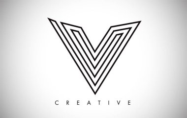 V Logo Mektubu. Monogramlı Yaratıcı V Harfi Logo Simge Tasarımı 