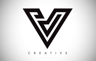 V Logo Mektubu. Monogramlı Yaratıcı V Harfi Logo Simge Tasarımı 