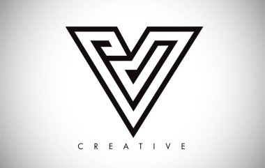 V Logo Mektubu. Monogramlı Yaratıcı V Harfi Logo Simge Tasarımı 