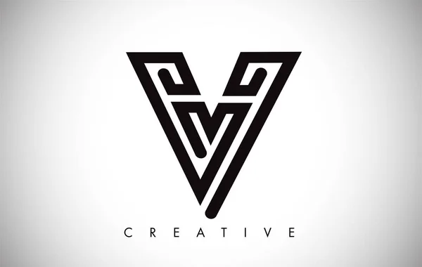 V Logo Letter. Creative V Letter Logo Icon Design with Monogram — Stock Vector
