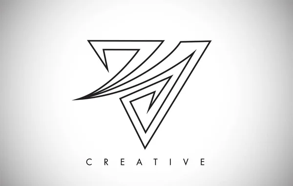 V logo list. Creative V Letter logo ikona projekt z Monogram — Wektor stockowy