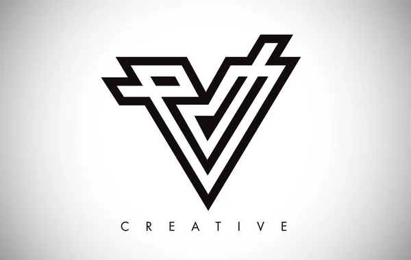V Logo Letter. Creative V Letter Logo Icon Design with Monogram — Stock Vector