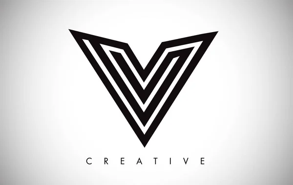 V Logo Letter. Criativa V Carta Logo Icon Design com monograma —  Vetores de Stock