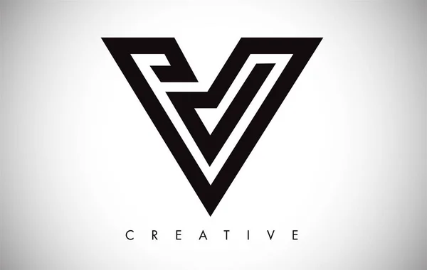 V Lettre de logo. Conception créative d'icône de logo de lettre V avec le monogramme — Image vectorielle