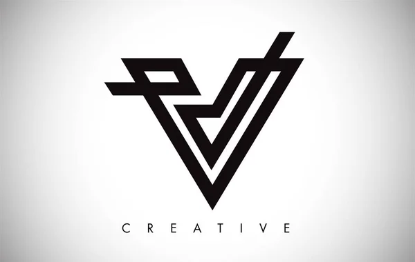 V Carta Logo. Diseño creativo del icono del logotipo de V Letter con monograma — Archivo Imágenes Vectoriales