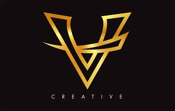 Golden Letter Logo Design Letter Logo Icon Gold Texture Vector — Stock Vector