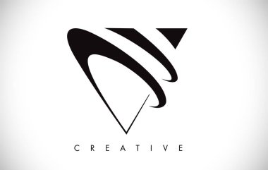 V Harfi Modern Trendy Tasarım Logosu. Modlu V Harfi Simge Logosu