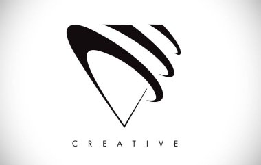 V Harfi Modern Trendy Tasarım Logosu. Modlu V Harfi Simge Logosu