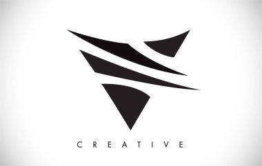 V Harfi Modern Trendy Tasarım Logosu. Modlu V Harfi Simge Logosu