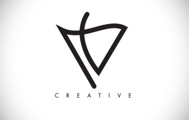 V Harfi Modern Trendy Tasarım Logosu. Modlu V Harfi Simge Logosu