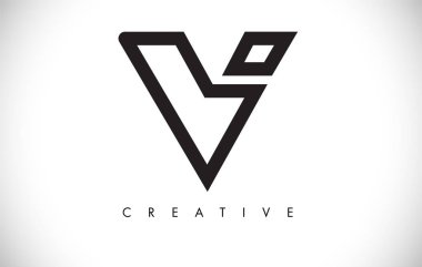 V Harfi Modern Trendy Tasarım Logosu. Modlu V Harfi Simge Logosu