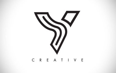 V Harfi Modern Trendy Tasarım Logosu. Modlu V Harfi Simge Logosu