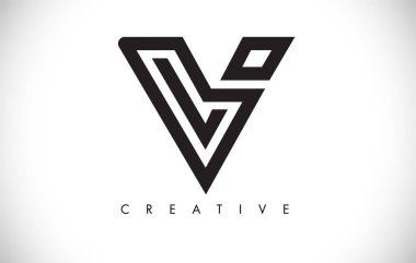 V Harfi Modern Trendy Tasarım Logosu. Modlu V Harfi Simge Logosu