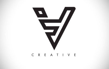 V Harfi Modern Trendy Tasarım Logosu. Modlu V Harfi Simge Logosu