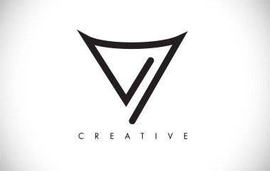 V Harfi Modern Trendy Tasarım Logosu. Modlu V Harfi Simge Logosu