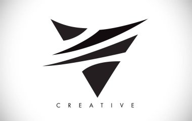 V Harfi Modern Trendy Tasarım Logosu. Modlu V Harfi Simge Logosu