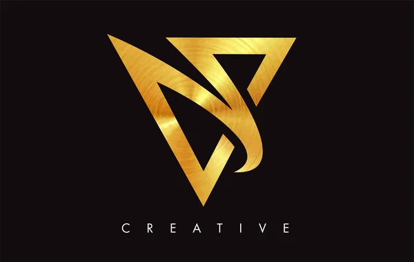 Golden Lettre Logo Design Icône Logo Lettre Avec Illustration Vectorielle — Image vectorielle