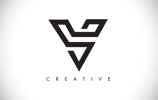 Logotipo de diseño moderno de V Letter. Letra V Icono Logo con Modo — Archivo Imágenes Vectoriales