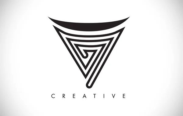 V Carta moderna moda Design Logo. Logotipo do ícone da letra V com modo —  Vetores de Stock