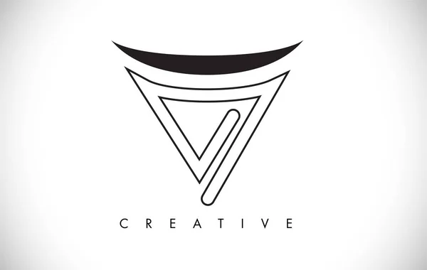 Logotipo de diseño moderno de V Letter. Letra V Icono Logo con Modo — Archivo Imágenes Vectoriales