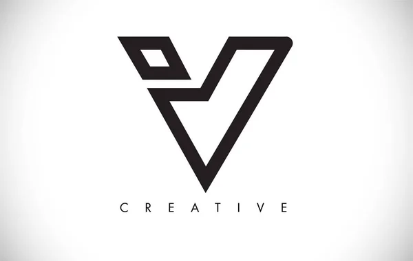 V Carta moderna moda Design Logo. Logotipo do ícone da letra V com modo — Vetor de Stock