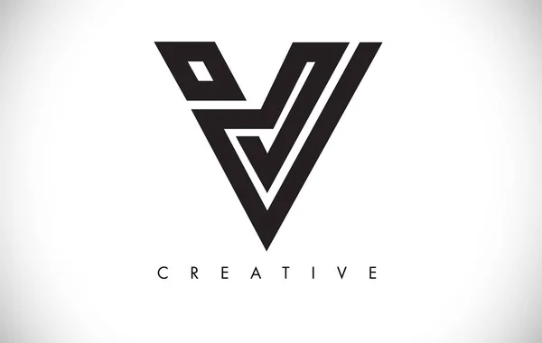 V Lettre moderne design tendance logo. Lettre V Logo icône avec mode — Image vectorielle