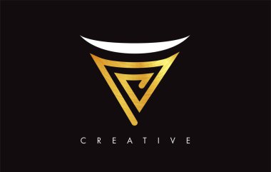V Golden Letter Modern Trendy Tasarım Logosu. V Harfi Simge Logo wi